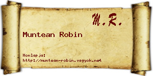 Muntean Robin névjegykártya